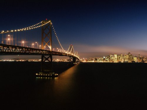 Evening Crossing Bay Bridge,San Francisko,California